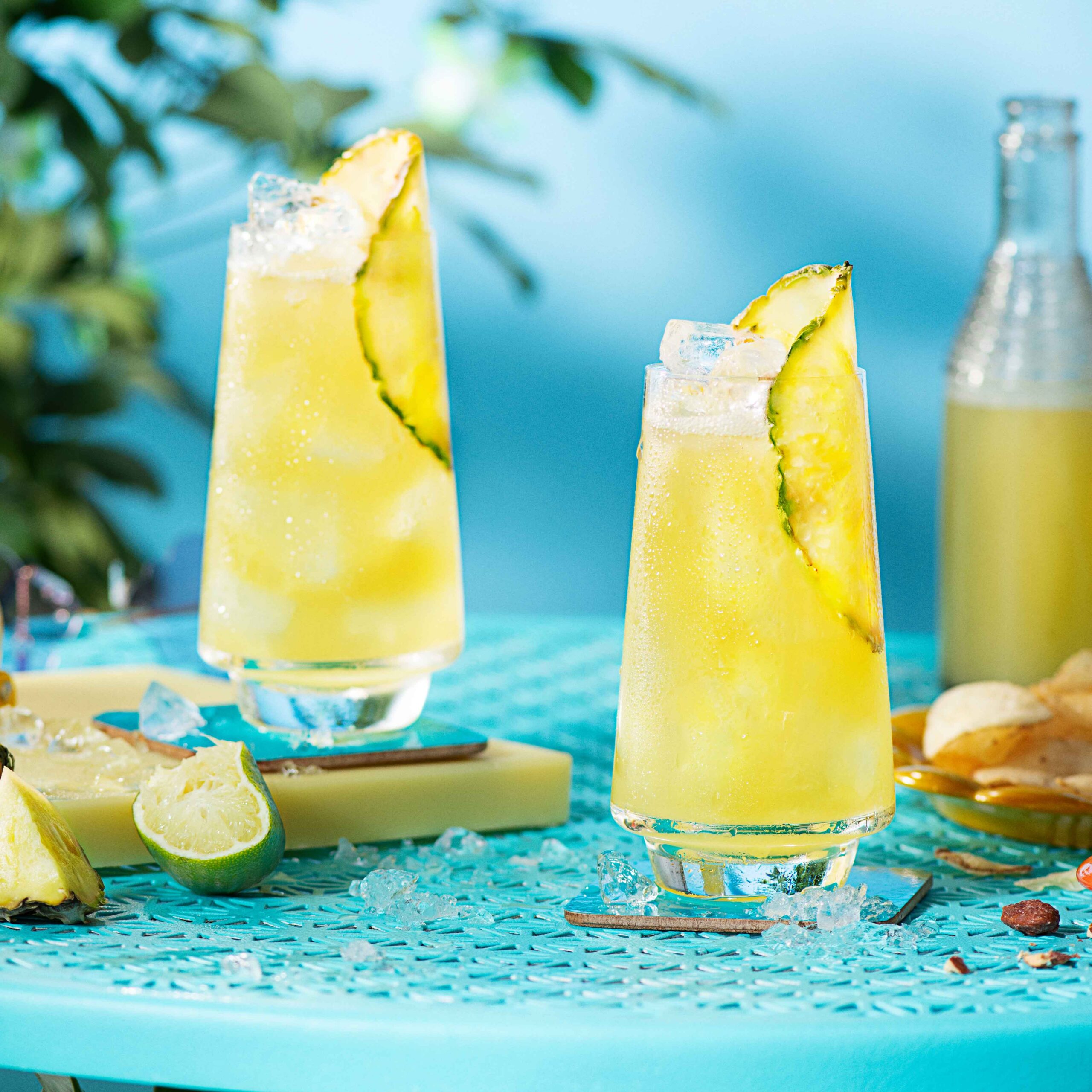 2 Malibu and Pineapple Drinks