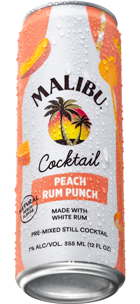 Malibu RTD cocktail can peach rum punch