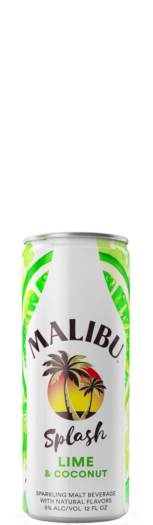 Malibu RTD splash can with lime and coconut