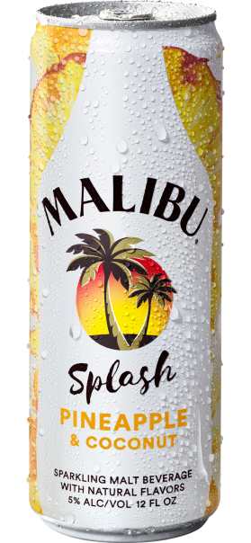 Malibu RTD splash can with pineapple and coconut