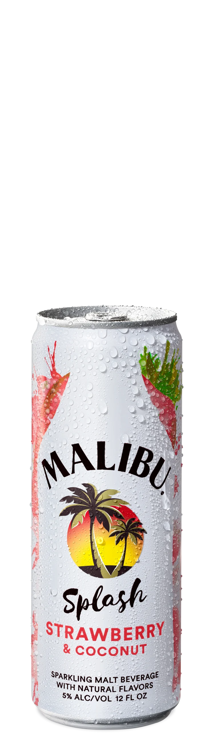 Malibu RTD splash can with strawberry and coconut