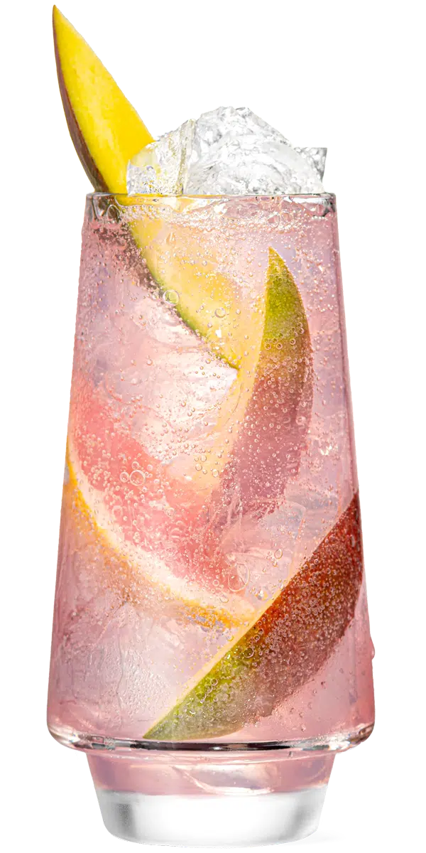 Malibu mango and pink grapefruit soda