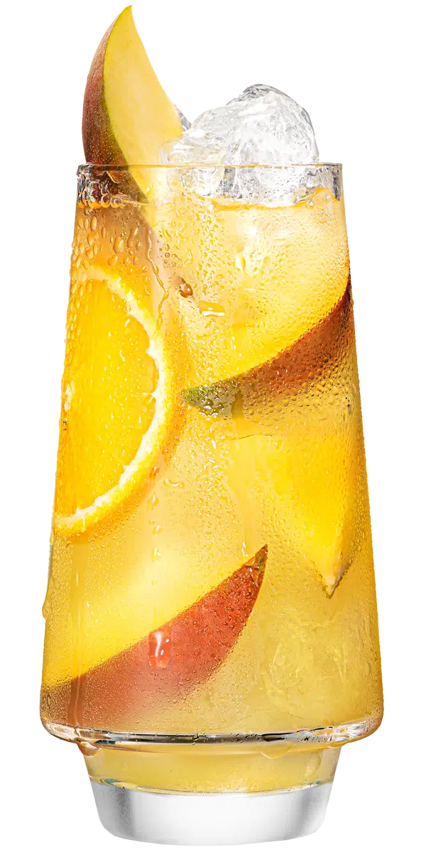 Malibu mango with orange juice