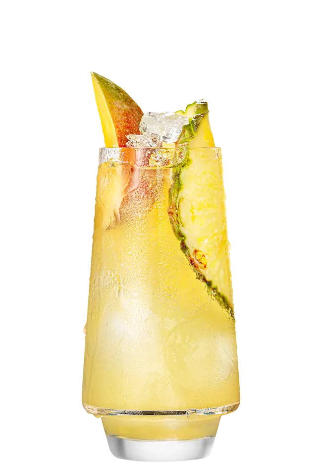 Malibu drink with mango and pineapple juice