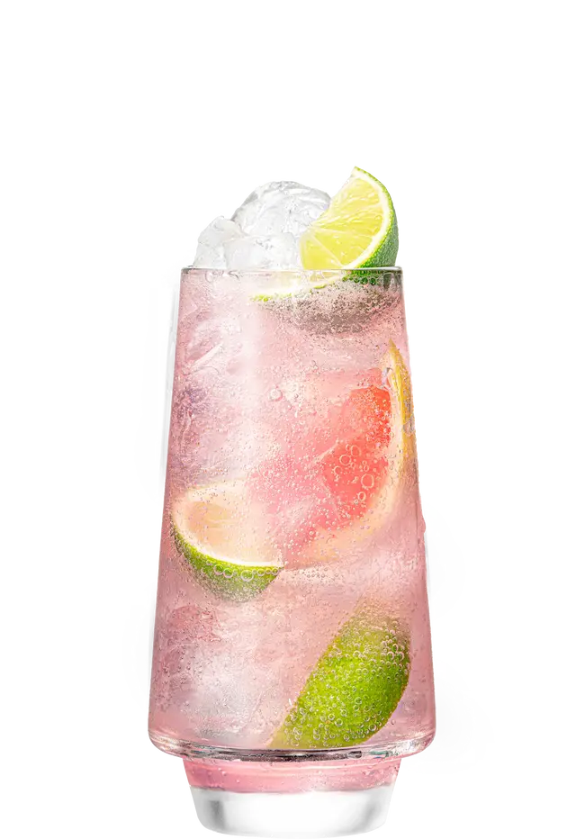 Malibu original drink with pink grapefruit soda