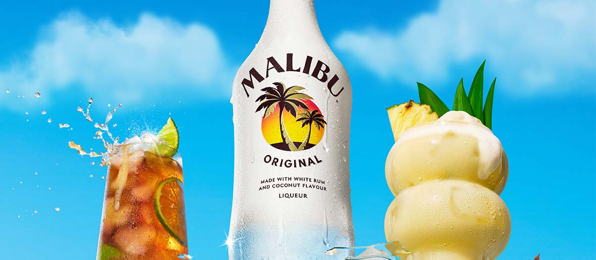 Malibu original and drinks