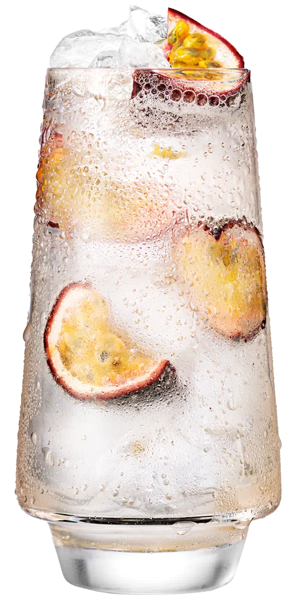 Malibu passionfruit and soda water