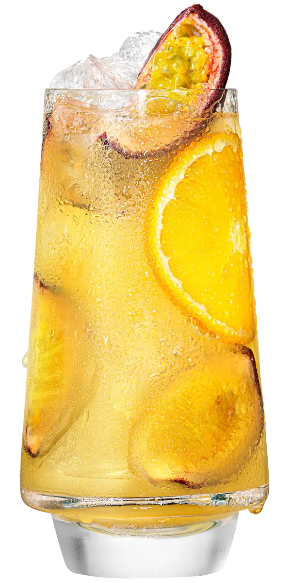 Malibu passion fruit and orange juice