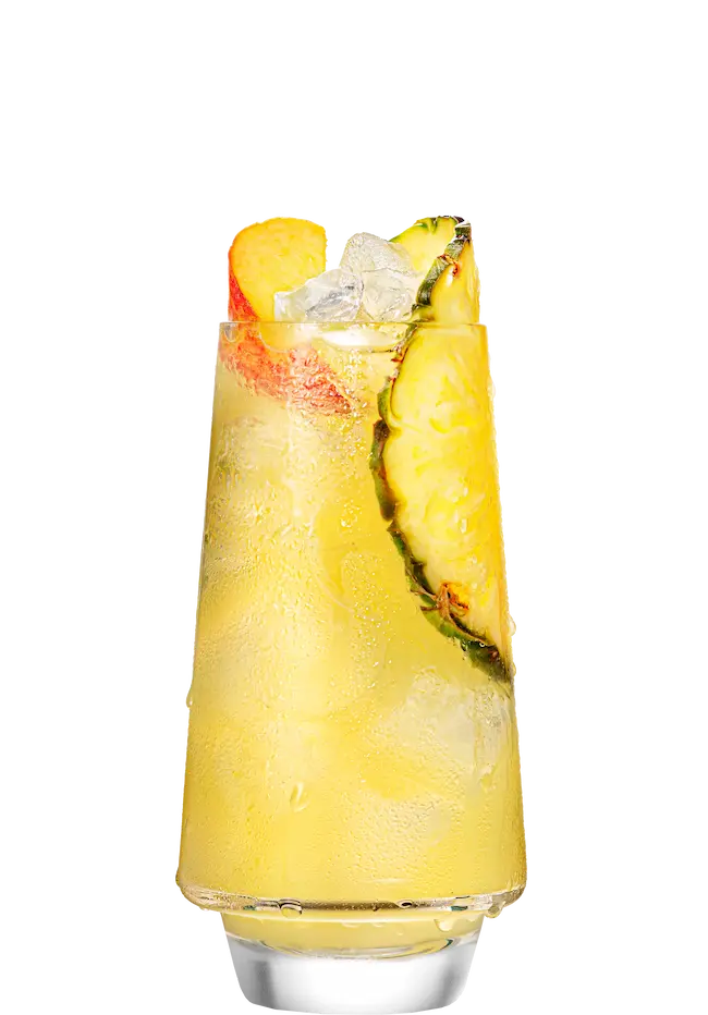 Malibu peach and pineapple juice