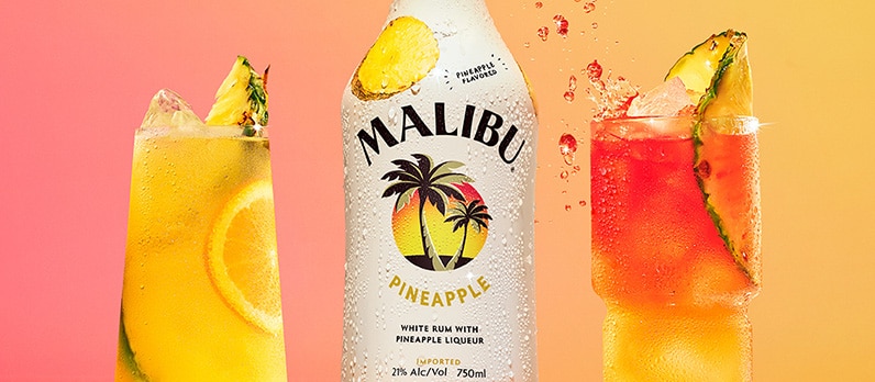 Malibu pineapple and drinks
