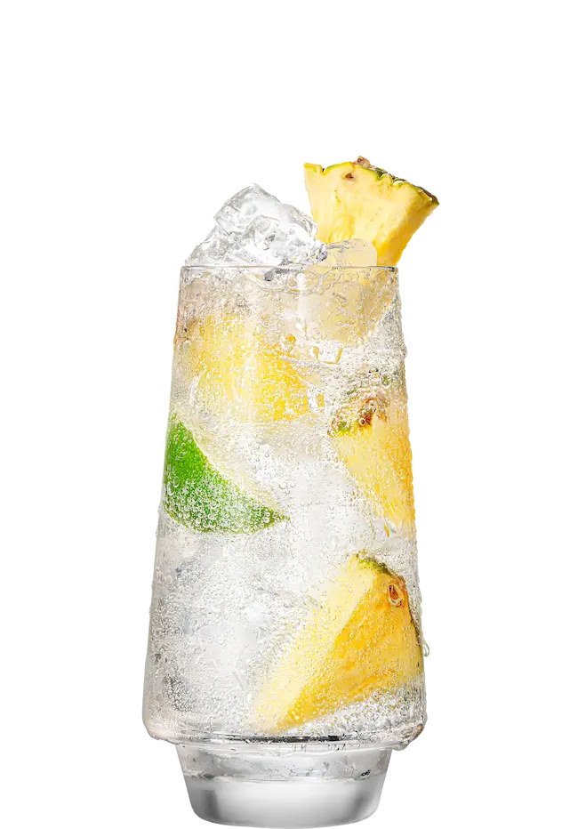 Malibu pineapple and lemon lime soda