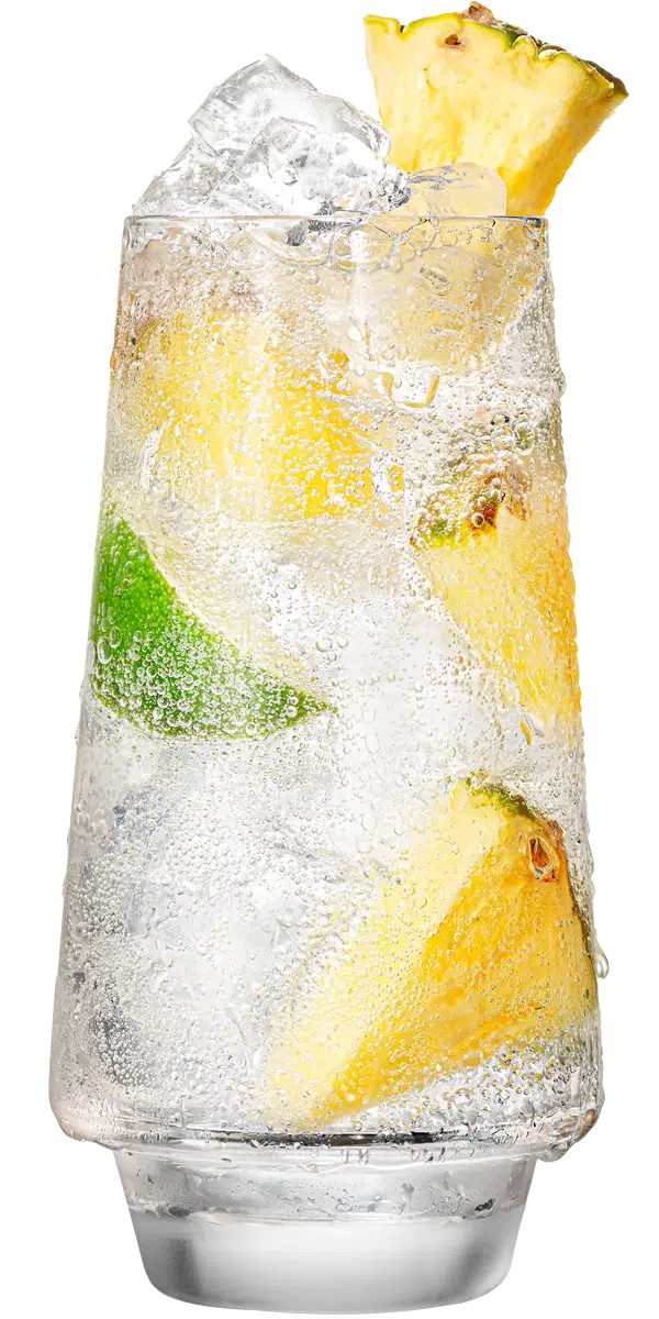 Malibu pineapple with lemon lime soda