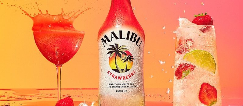 Malibu strawberry and drinks