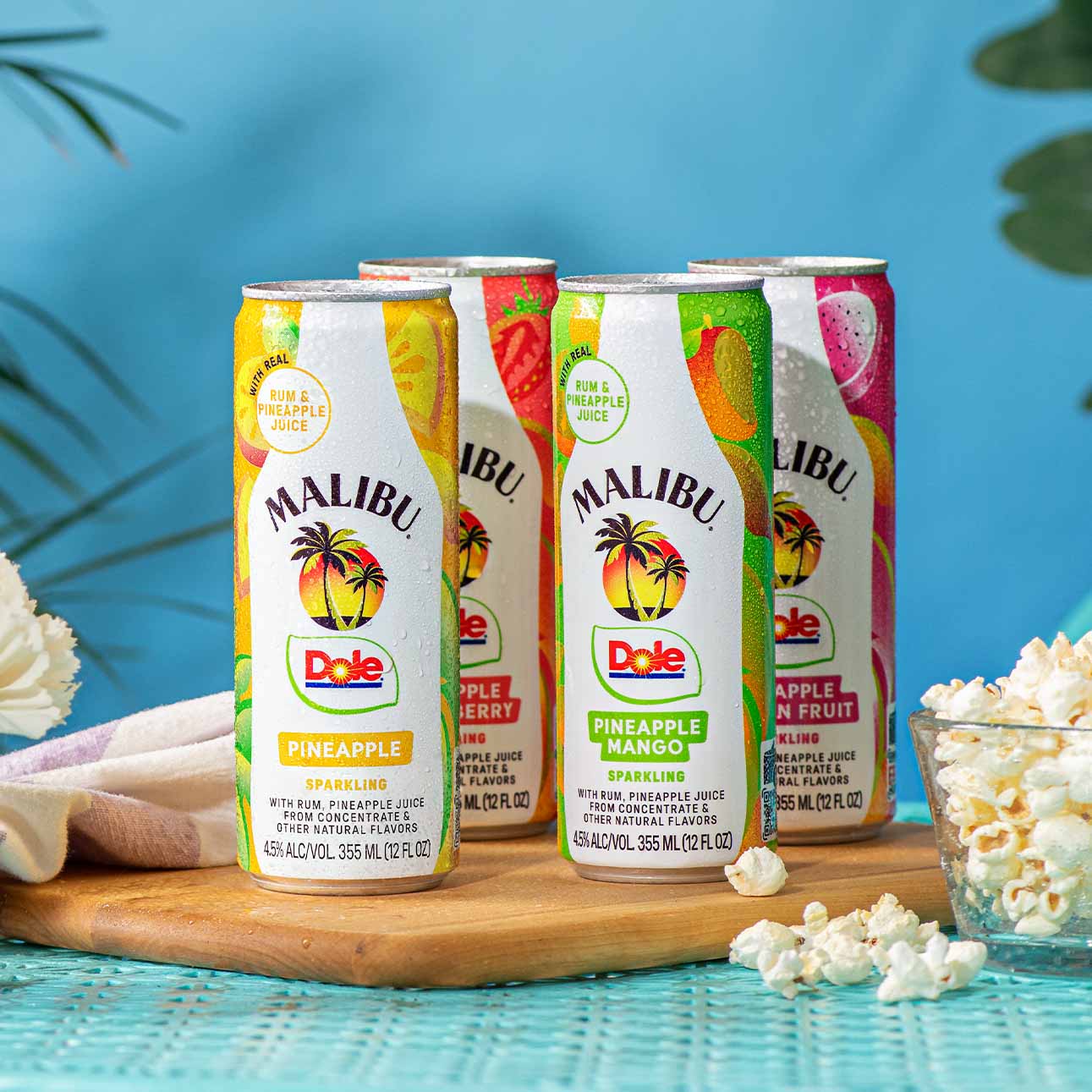 4 Malibu Dole cans