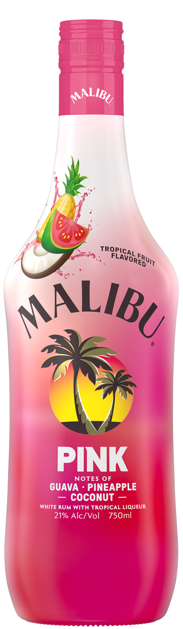 Malibu Pink Bottle against a transparent background